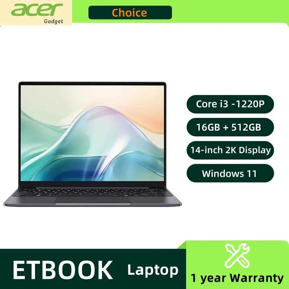 Acer e10 ETBook Gaming Laptop – Intel Core i3, 16GB RAM, 512GB SSD, 14