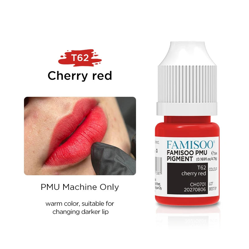5ML Permanent Makeup Pigment — Lips, Brows & Eyeliner | Plant-Based, CPNP Certified | 29+ Colors