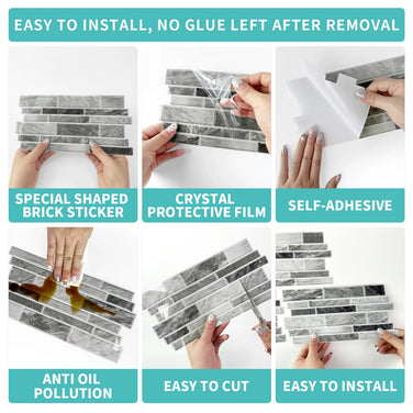 Marble Peel & Stick Wall Tiles – Waterproof Self-Adhesive Backsplash for Bathroom & Kitchen