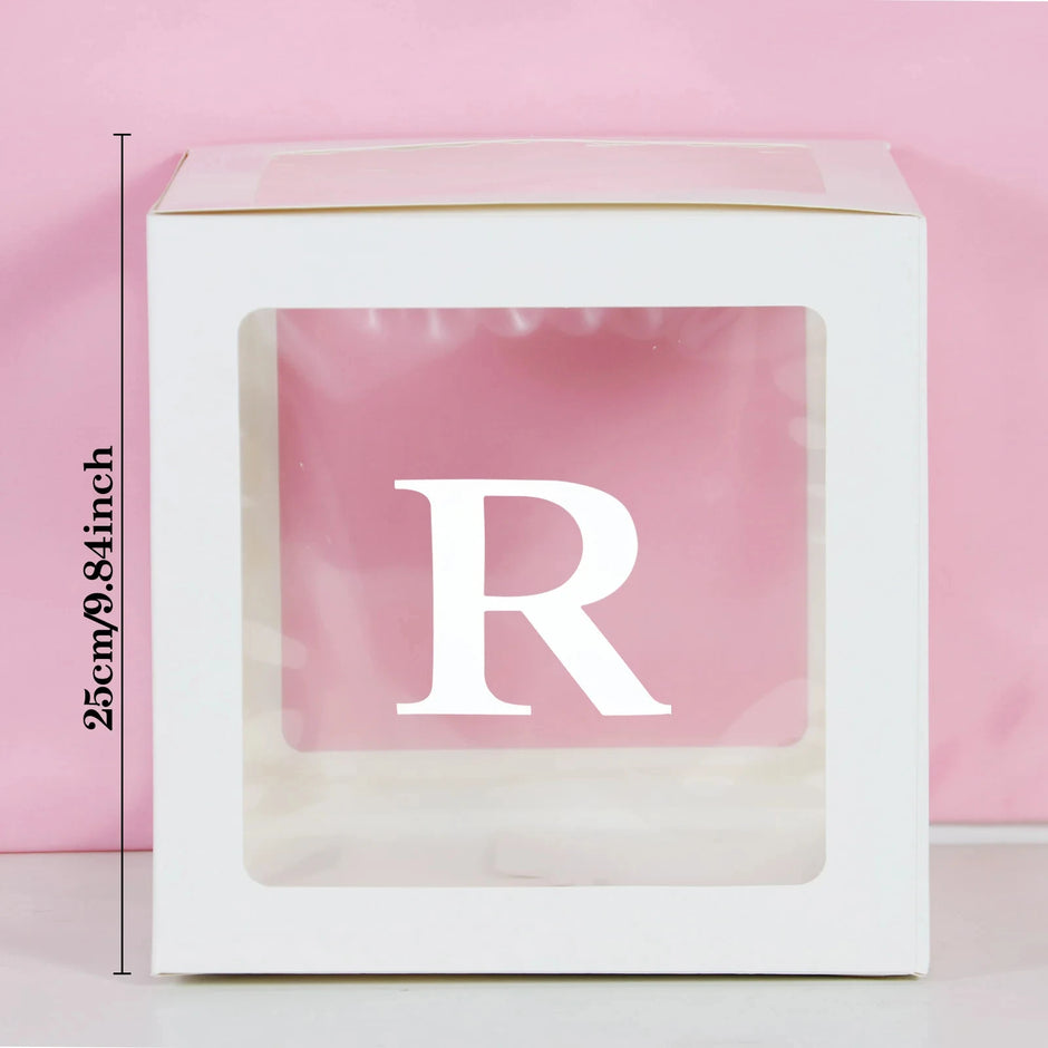 25cm Transparent Letter Gift Box – A-Z Alphabet for Baby Shower, Wedding & Party Decor - Gold Store Business