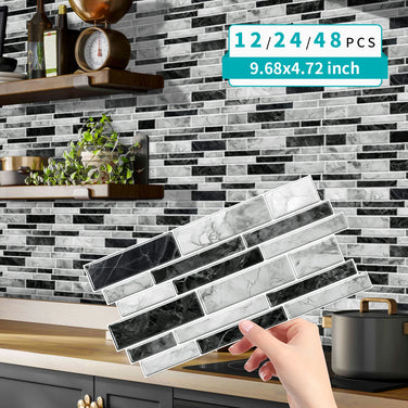 Marble Peel & Stick Wall Tiles – Waterproof Self-Adhesive Backsplash for Bathroom & Kitchen