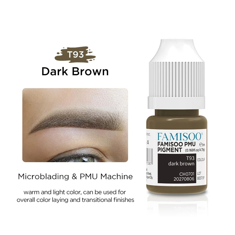 5ML Permanent Makeup Pigment — Lips, Brows & Eyeliner | Plant-Based, CPNP Certified | 29+ Colors
