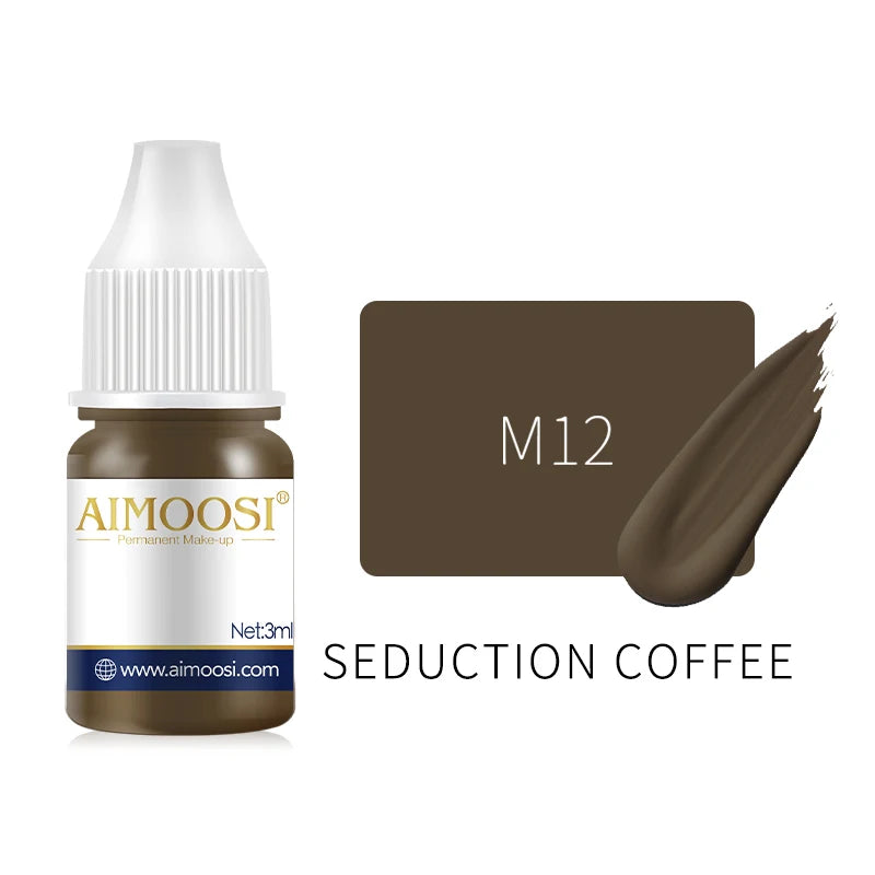 Aimoosi 3ML Semi-Permanent Makeup Pigment — Milk Tea Colors | Brows, Eyeliner & Lips | Lasts 3–5 Years