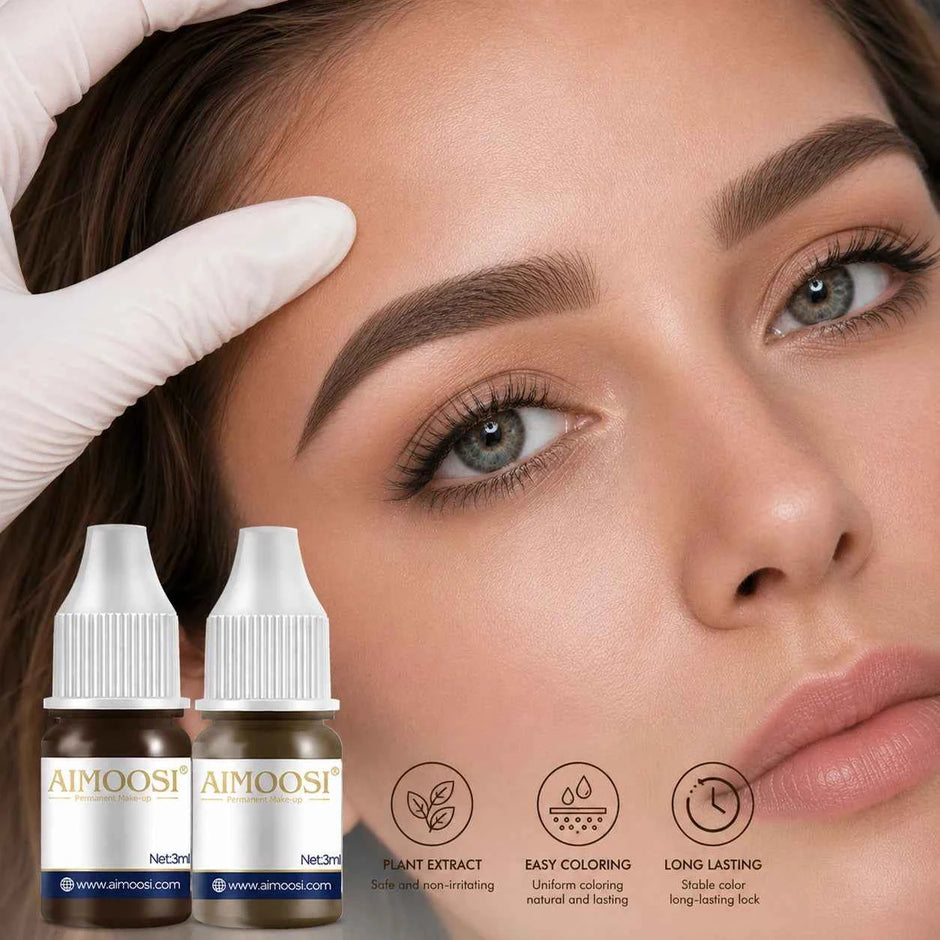 Aimoosi 3ML Semi-Permanent Makeup Pigment — Milk Tea Colors | Brows, Eyeliner & Lips | Lasts 3–5 Years