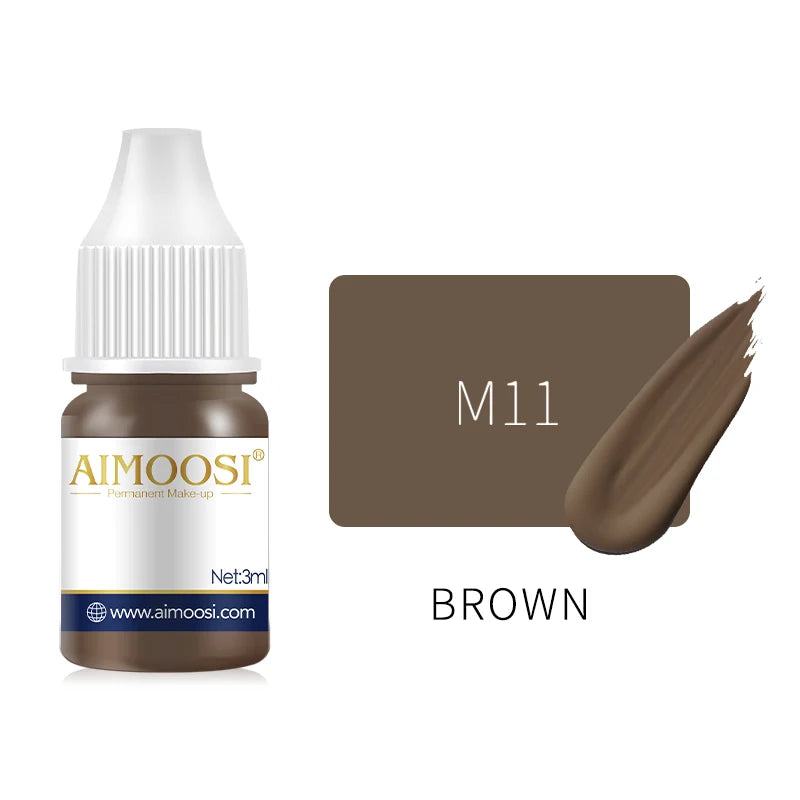 Aimoosi 3ML Semi-Permanent Makeup Pigment — Milk Tea Colors | Brows, Eyeliner & Lips | Lasts 3–5 Years