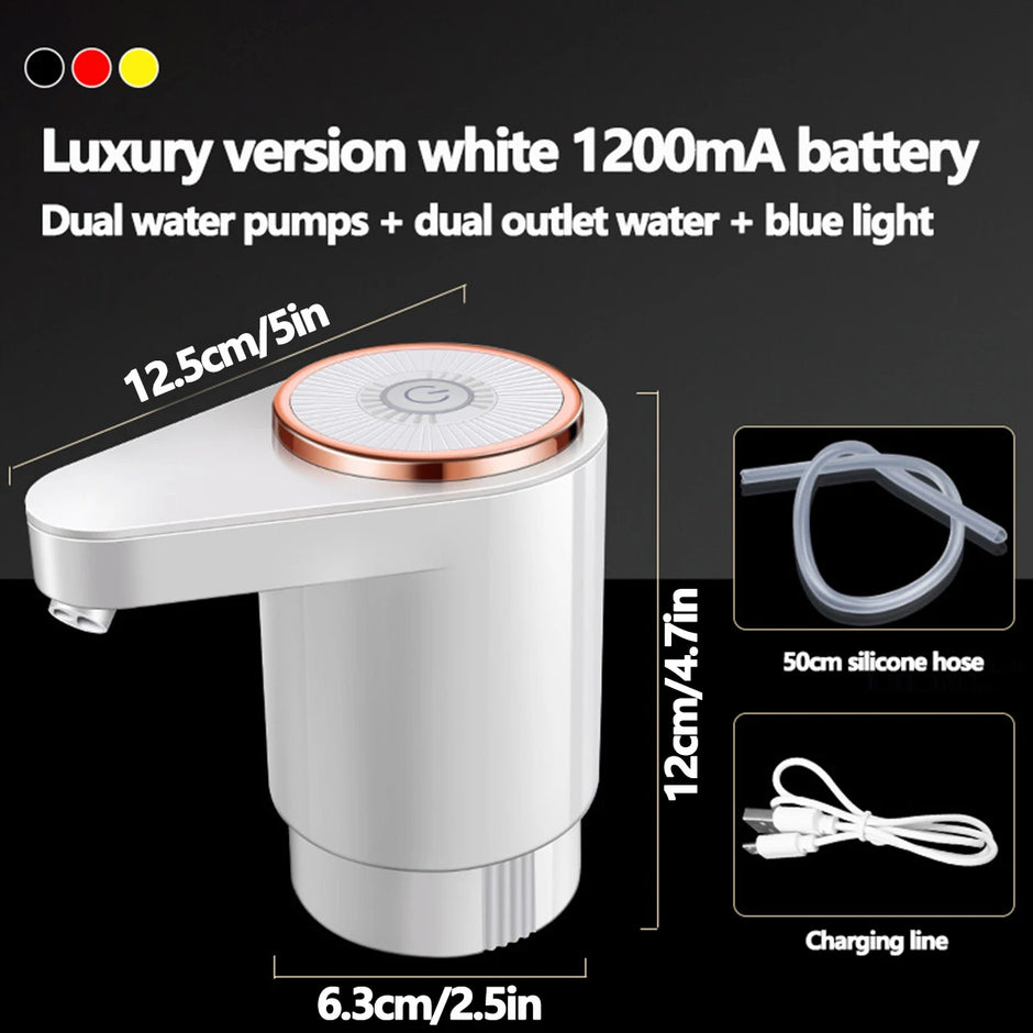 Portable Electric Water Dispenser Pump for 5 Gallon Bottles – USB Rechargeable | Home, Kitchen & Office