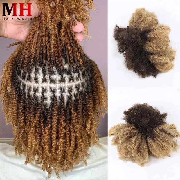 Ombre Afro Kinky Curly Bulk Human Hair for Braiding — Remy Brazilian, Crochet & Loc Styles (10–16 Inches)