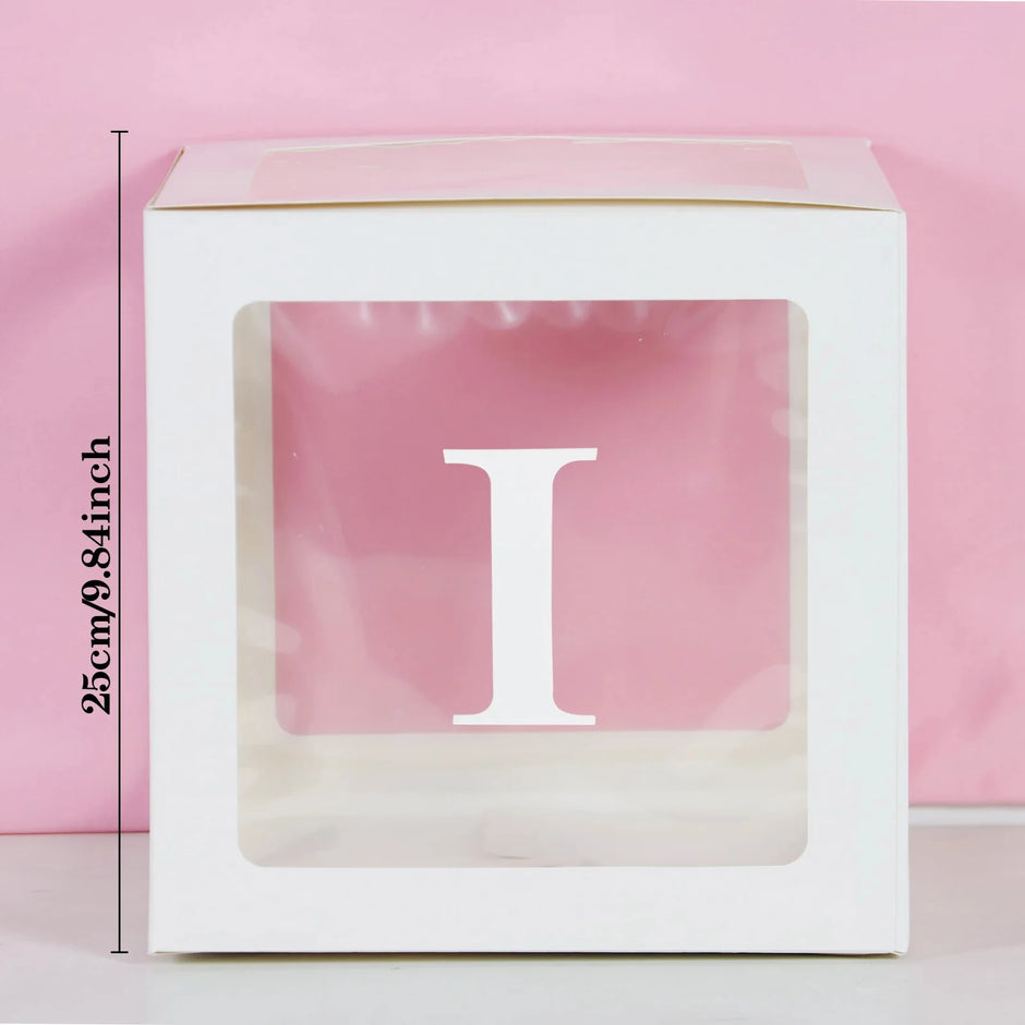 25cm Transparent Letter Gift Box – A-Z Alphabet for Baby Shower, Wedding & Party Decor - Gold Store Business