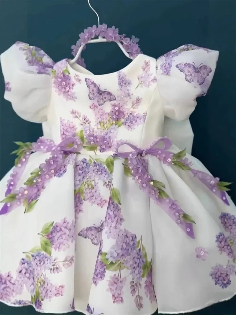 Custom Flower Girl Dress – Wedding, Birthday & Pageant Princess Ball Gown (12M–14) - Gold Store Business