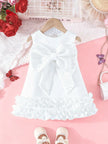Toddler Girl Party Dress – Sleeveless Bowknot Pearl Cake Dress for Baby Girls 9M-5Y - Gold Store Business