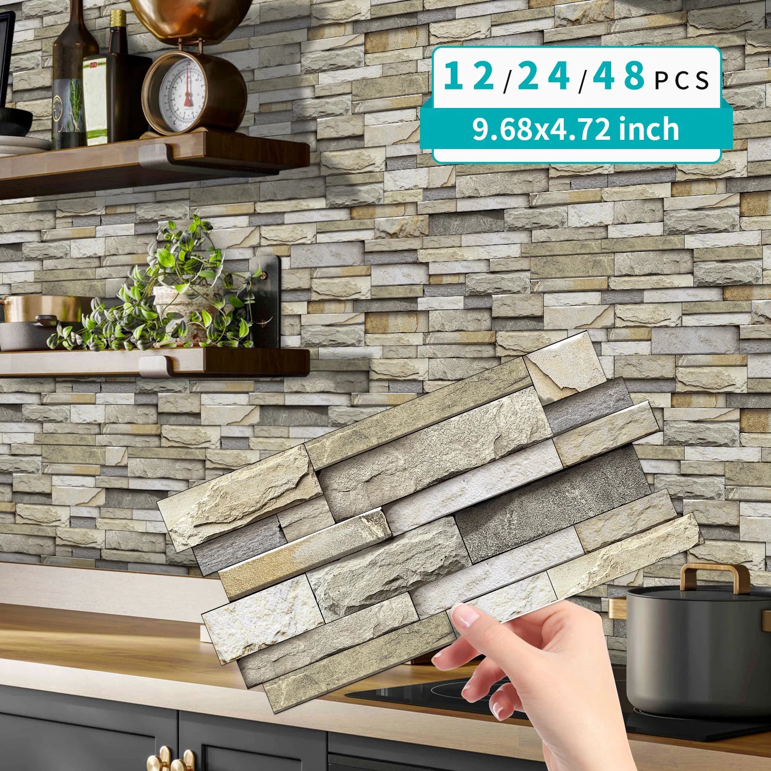 Marble Peel & Stick Wall Tiles – Waterproof Self-Adhesive Backsplash for Bathroom & Kitchen