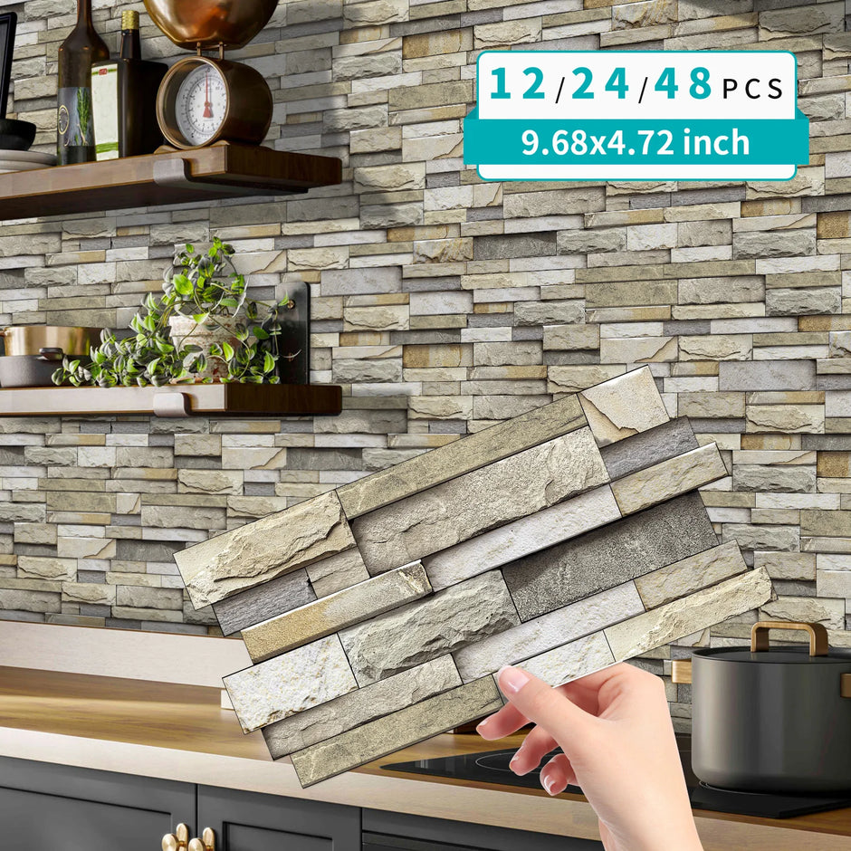 Marble Peel & Stick Wall Tiles – Waterproof Self-Adhesive Backsplash for Bathroom & Kitchen
