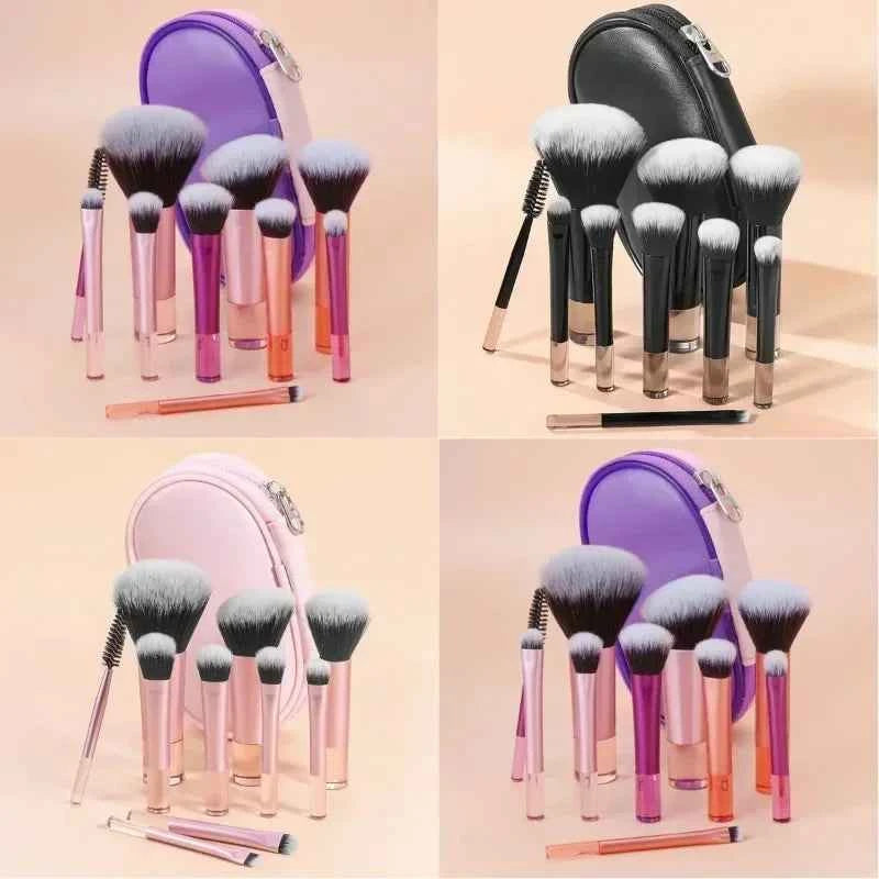 10-Piece Mini Makeup Brush Set — Powder, Eyeshadow, Foundation, Blush, Concealer & More | Professional Beauty Tools