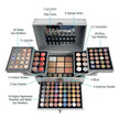 Pro Makeup Artist Case — 3-Layer Silver Aluminum Box | 94 Eyeshadows, Lipstick, Blush, Contour & More