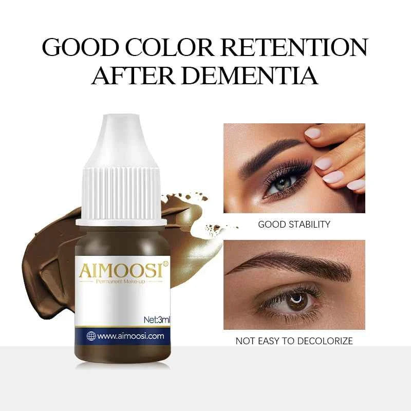 Aimoosi 3ML Semi-Permanent Makeup Pigment — Milk Tea Colors | Brows, Eyeliner & Lips | Lasts 3–5 Years