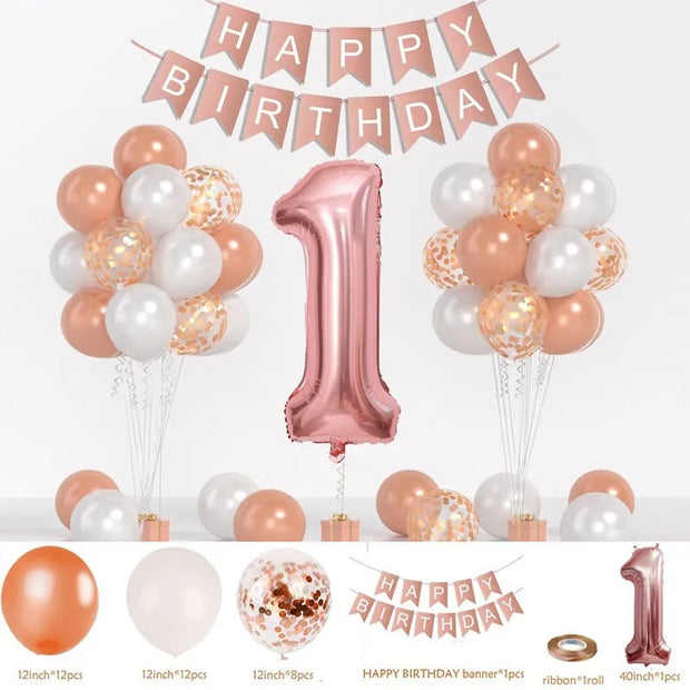 40" Birthday Letter Balloon Set – Foil Balloons for Birthdays, Weddings & Anniversaries - Gold Store Business