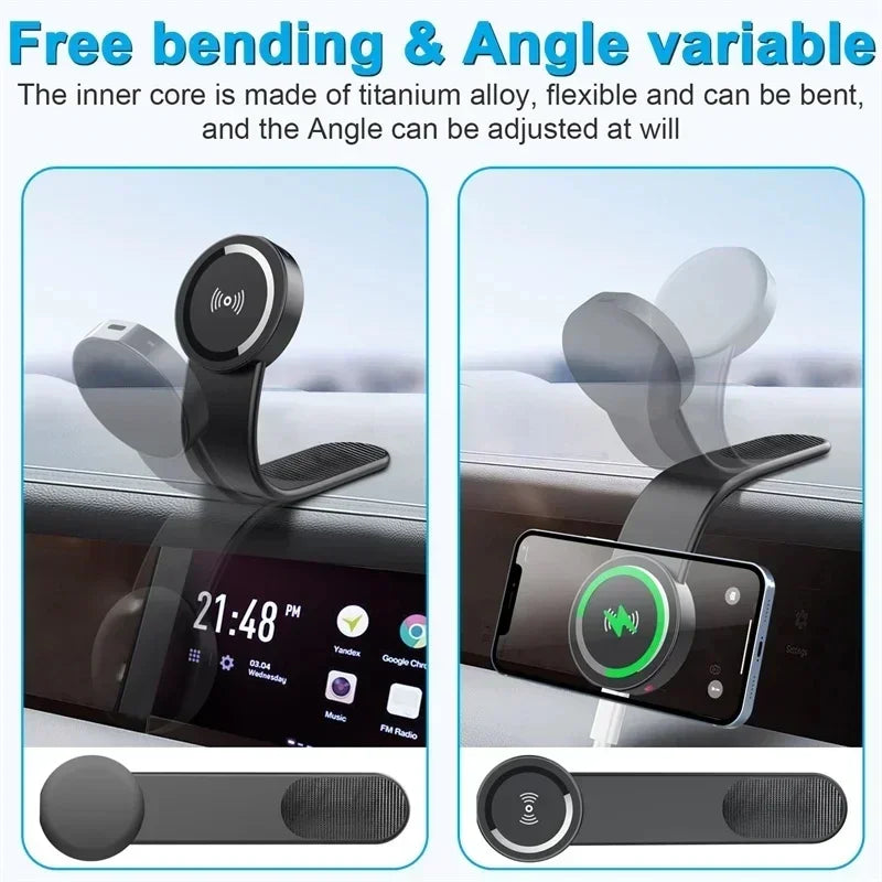 Magnetic Car Phone Holder — MagSafe Compatible Dashboard Mount for iPhone 12-15 Pro Max - Gold Store Business