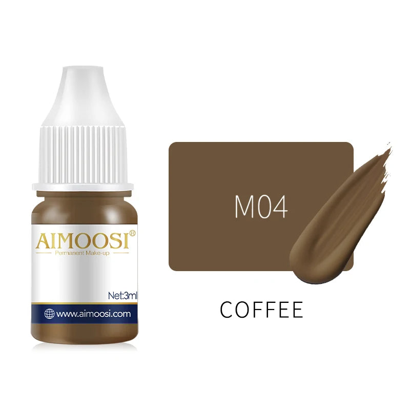 Aimoosi 3ML Semi-Permanent Makeup Pigment — Milk Tea Colors | Brows, Eyeliner & Lips | Lasts 3–5 Years