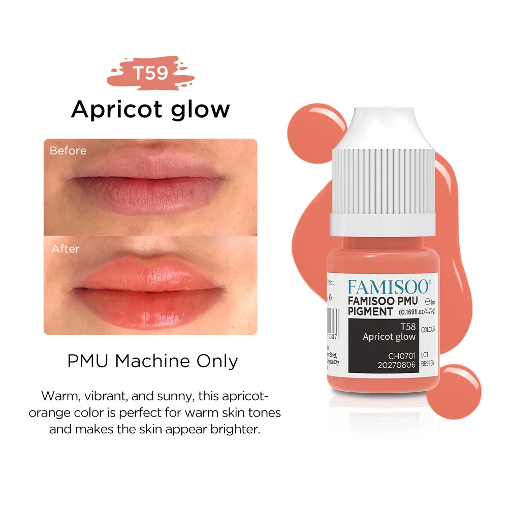 5ML Permanent Makeup Pigment — Lips, Brows & Eyeliner | Plant-Based, CPNP Certified | 29+ Colors