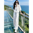 Women's Summer Sunscreen Leisure Sports Two-Piece Set | Zipper Jacket & Wide Leg Pants