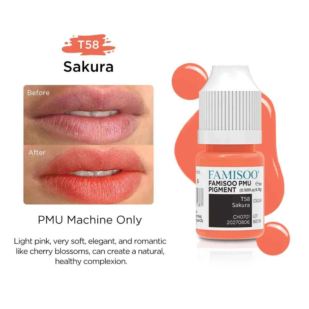 5ML Permanent Makeup Pigment — Lips, Brows & Eyeliner | Plant-Based, CPNP Certified | 29+ Colors
