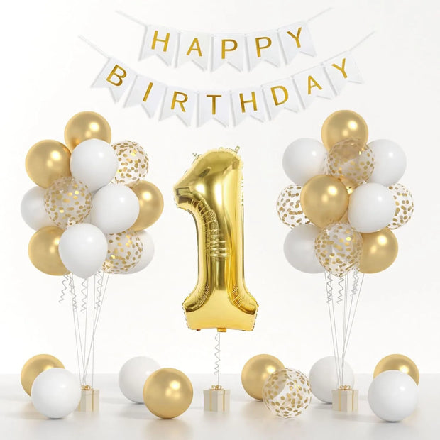 40" Birthday Letter Balloon Set – Foil Balloons for Birthdays, Weddings & Anniversaries - Gold Store Business