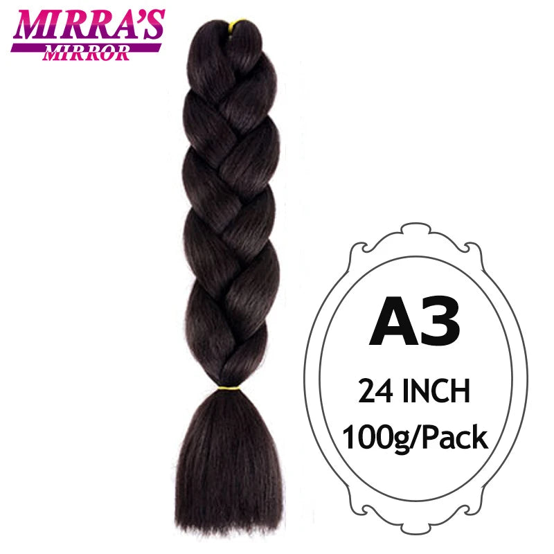 Ombre Braiding Hair Extensions – Kanekalon Synthetic Jumbo Braids 24 Inch | 6 Pcs/Lot