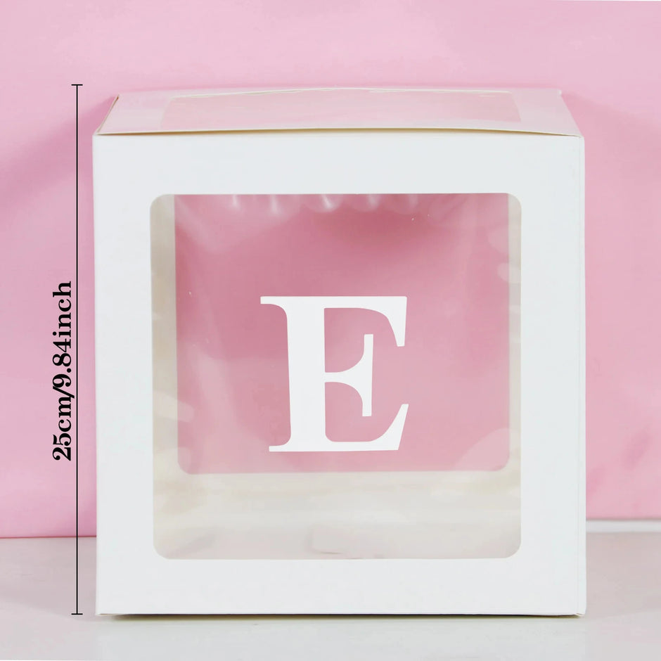 25cm Transparent Letter Gift Box – A-Z Alphabet for Baby Shower, Wedding & Party Decor - Gold Store Business