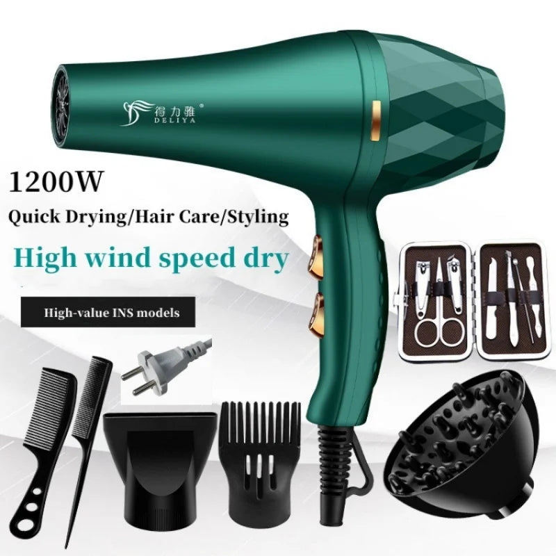 Professional Hair Dryer 1200W – Hot & Cold, Ionic, 3-Speed | Foldable Handle | Home & Salon Use