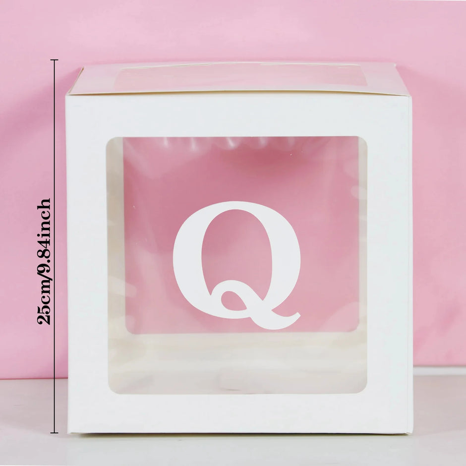 25cm Transparent Letter Gift Box – A-Z Alphabet for Baby Shower, Wedding & Party Decor - Gold Store Business