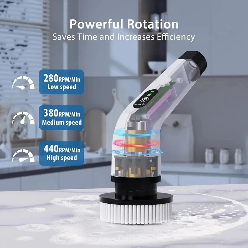 Multifunctional Electric Spin Scrubber — Cordless Cleaning Brush for Kitchen & Bathroom - Gold Store Business