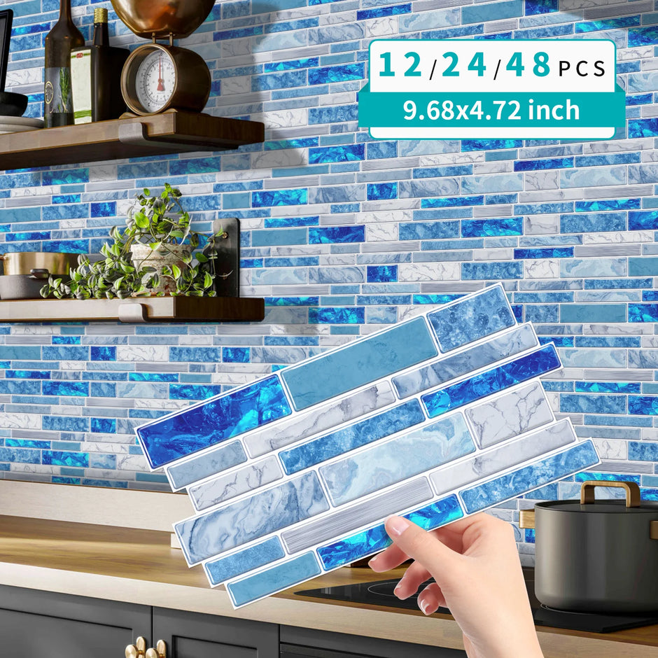 Marble Peel & Stick Wall Tiles – Waterproof Self-Adhesive Backsplash for Bathroom & Kitchen