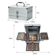 Pro Makeup Artist Case — 3-Layer Silver Aluminum Box | 94 Eyeshadows, Lipstick, Blush, Contour & More