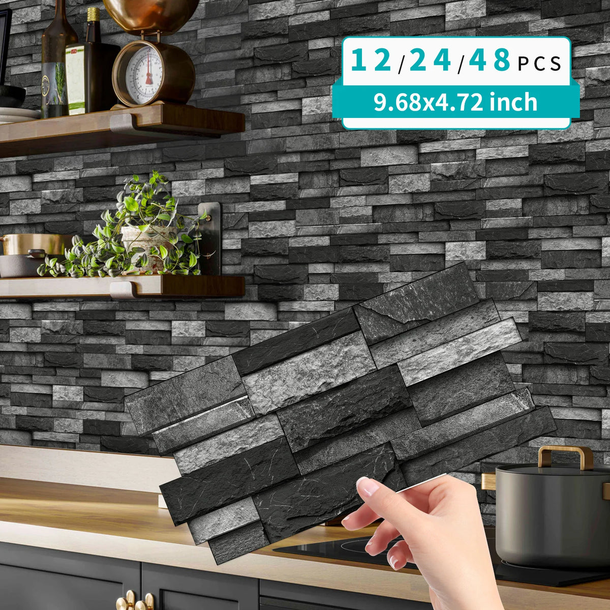 Marble Peel & Stick Wall Tiles – Waterproof Self-Adhesive Backsplash for Bathroom & Kitchen