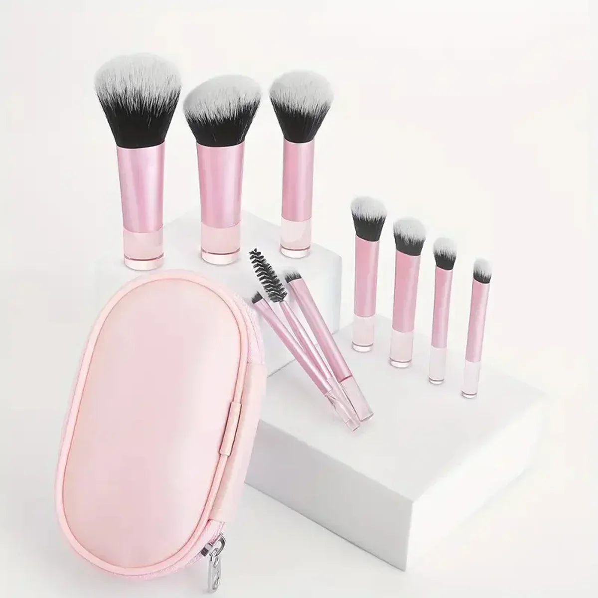 10-Piece Mini Makeup Brush Set — Powder, Eyeshadow, Foundation, Blush, Concealer & More | Professional Beauty Tools