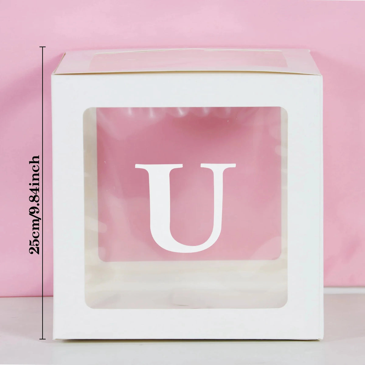 25cm Transparent Letter Gift Box – A-Z Alphabet for Baby Shower, Wedding & Party Decor - Gold Store Business