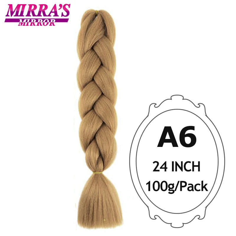 Ombre Braiding Hair Extensions – Kanekalon Synthetic Jumbo Braids 24 Inch | 6 Pcs/Lot