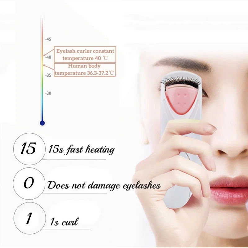 Electric Heated Eyelash Curler — Long-Lasting Lash Perm & Curl Tool with Eyelash Card - Gold Store Business