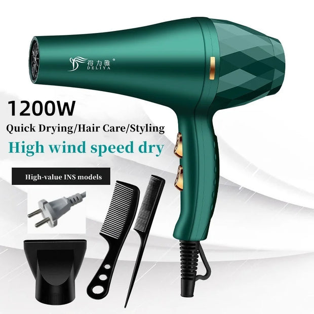 Professional Hair Dryer 1200W – Hot & Cold, Ionic, 3-Speed | Foldable Handle | Home & Salon Use