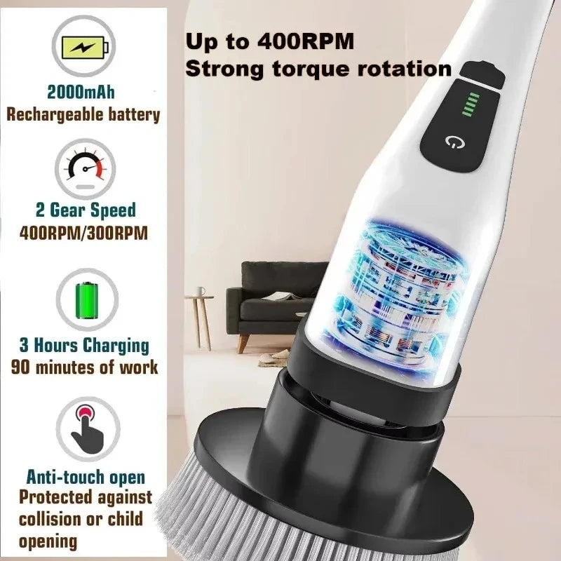 Multifunctional Electric Spin Scrubber — Cordless Cleaning Brush for Kitchen & Bathroom - Gold Store Business