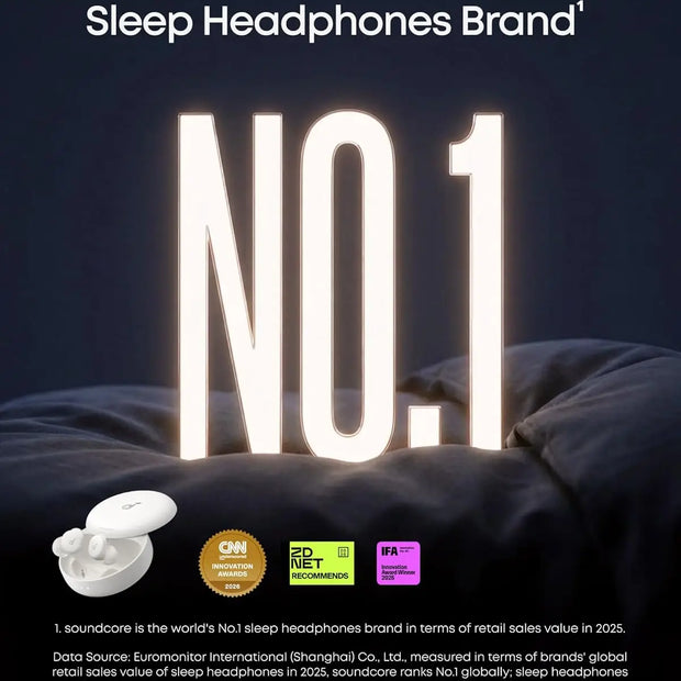 Soundcore by Anker Sleep A30 Sleep Earbuds 2nd Gen — ANC, Side-Sleep Friendly, 45H Battery