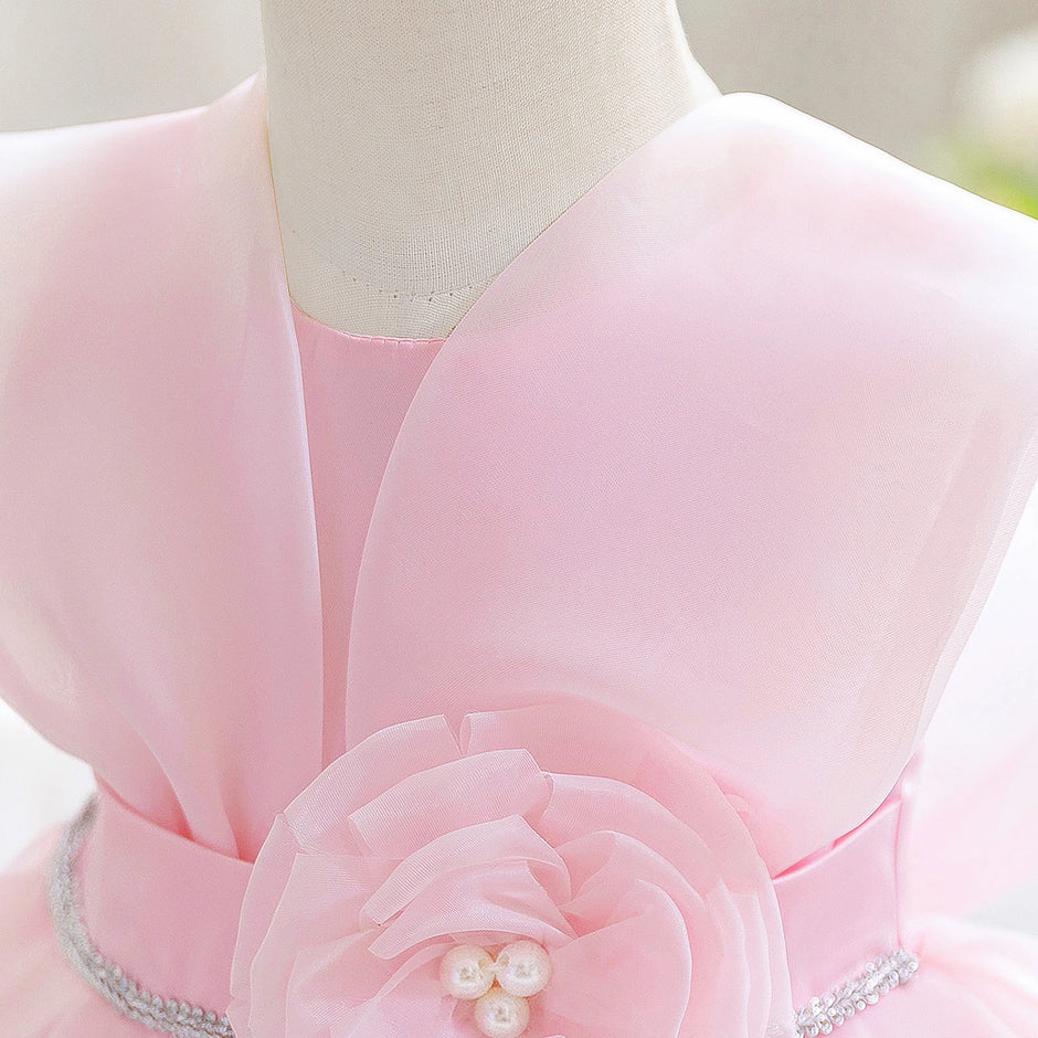 Baby Girl Flower Dress – Baptism, Birthday & Wedding Princess Gown (6M–3Y) - Gold Store Business