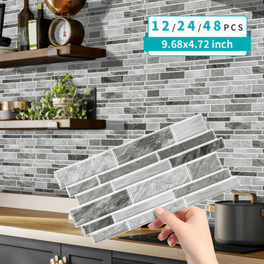 Marble Peel & Stick Wall Tiles – Waterproof Self-Adhesive Backsplash for Bathroom & Kitchen