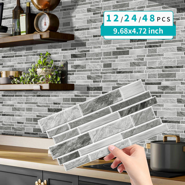 Marble Peel & Stick Wall Tiles – Waterproof Self-Adhesive Backsplash for Bathroom & Kitchen