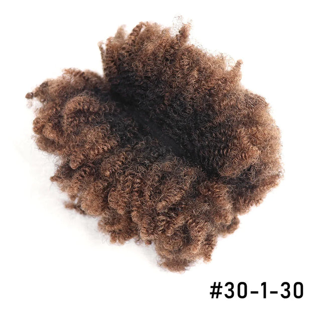 Ombre Afro Kinky Curly Bulk Human Hair for Braiding — Remy Brazilian, Crochet & Loc Styles (10–16 Inches)