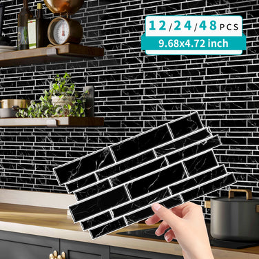 Marble Peel & Stick Wall Tiles – Waterproof Self-Adhesive Backsplash for Bathroom & Kitchen
