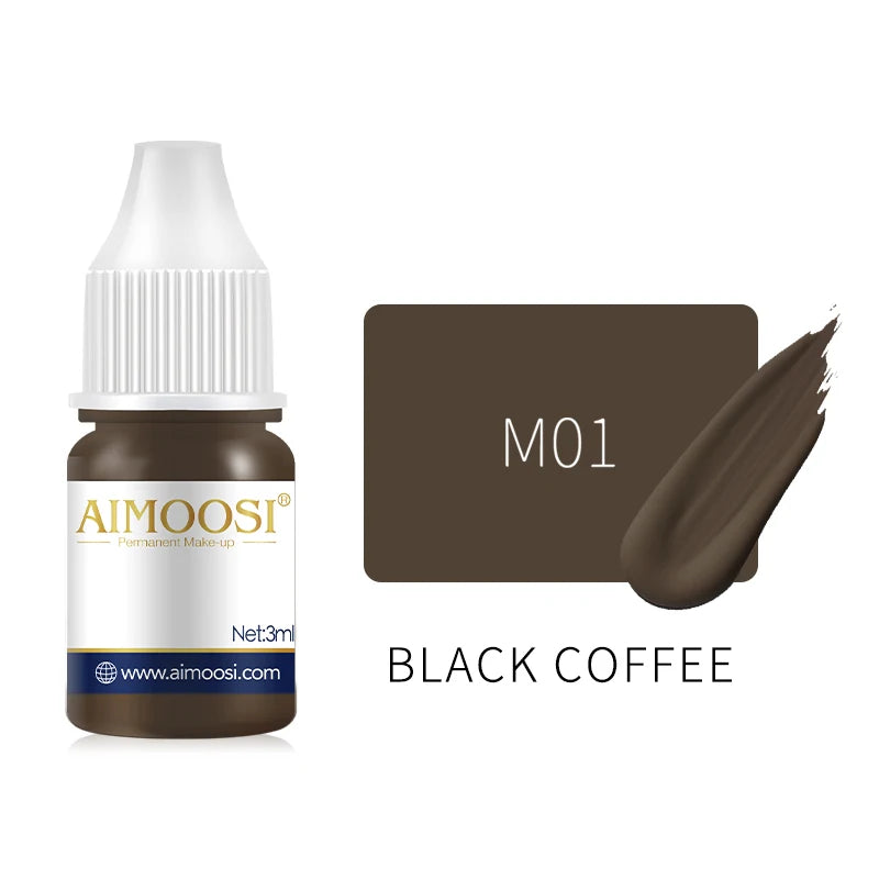 Aimoosi 3ML Semi-Permanent Makeup Pigment — Milk Tea Colors | Brows, Eyeliner & Lips | Lasts 3–5 Years