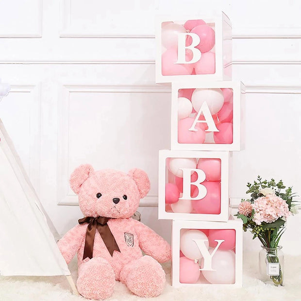 25cm Transparent Letter Gift Box – A-Z Alphabet for Baby Shower, Wedding & Party Decor - Gold Store Business