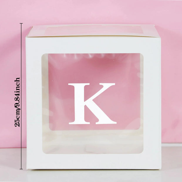 25cm Transparent Letter Gift Box – A-Z Alphabet for Baby Shower, Wedding & Party Decor - Gold Store Business