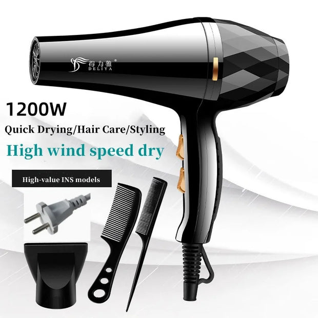 Professional Hair Dryer 1200W – Hot & Cold, Ionic, 3-Speed | Foldable Handle | Home & Salon Use
